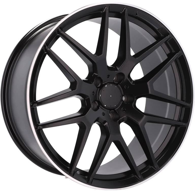 Alu kola pro Mercedes FE115 10x22 5x112 ET46 66.6 Black Half Matt & Polished Lip