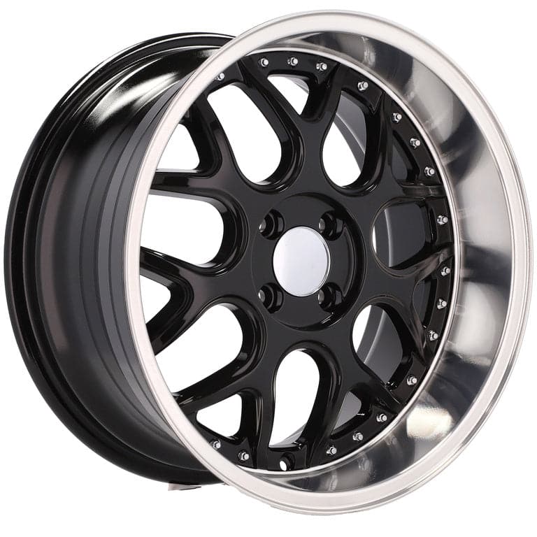 Alu kola pro Smart FR762 7x16 3x112 ET30 57.1 Black & Polished Lip