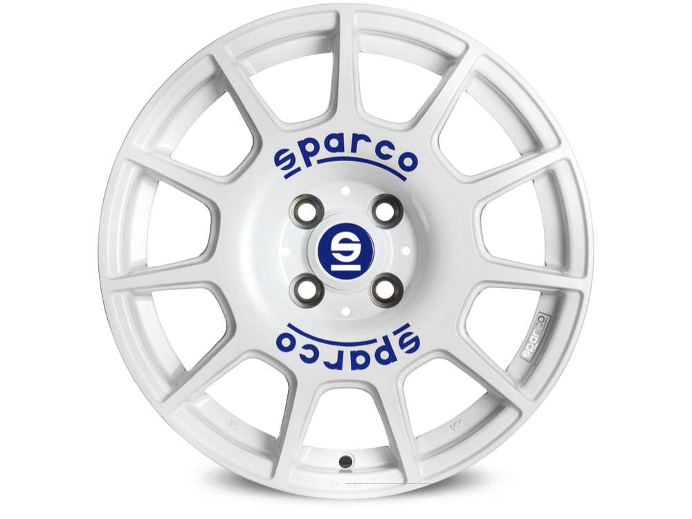 SPARCO TERRA 7,5x17 5x110 ET38 73,1 White + Blue Lettering - Wheelsup.cz