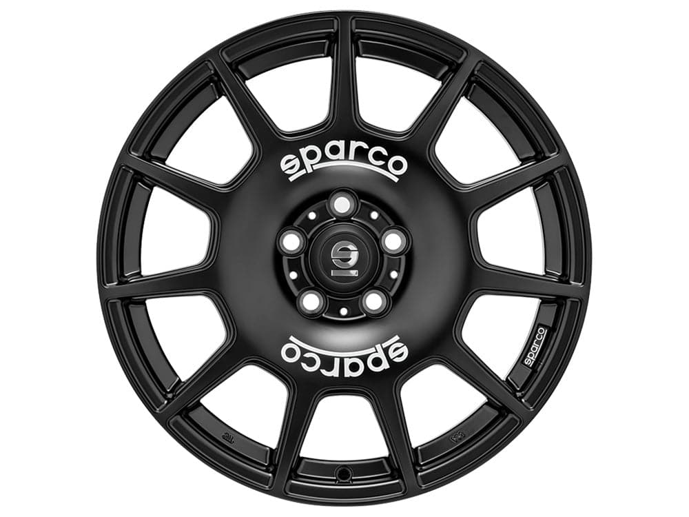SPARCO TERRA 8x18 5x120 ET45 65,06 Matt Black + White Lettering - Wheelsup.cz