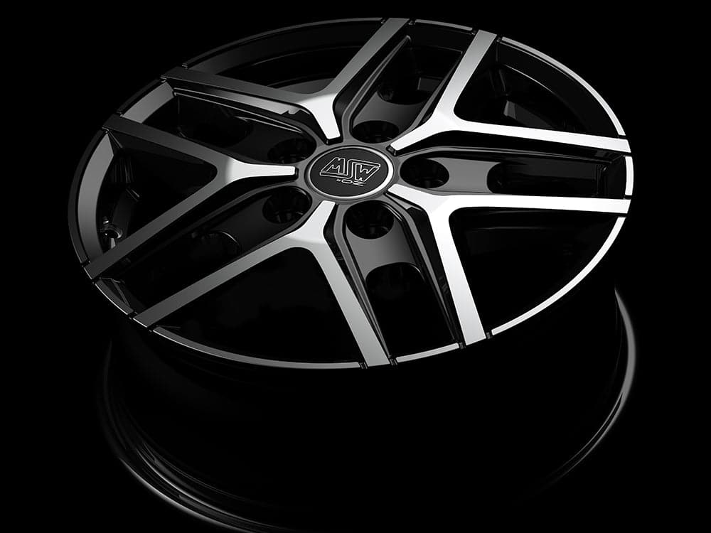 Alu kola MSW 40 VAN 6,5x16 5x160 ET55 65,1 Gloss Black Full Polished WheelsUp