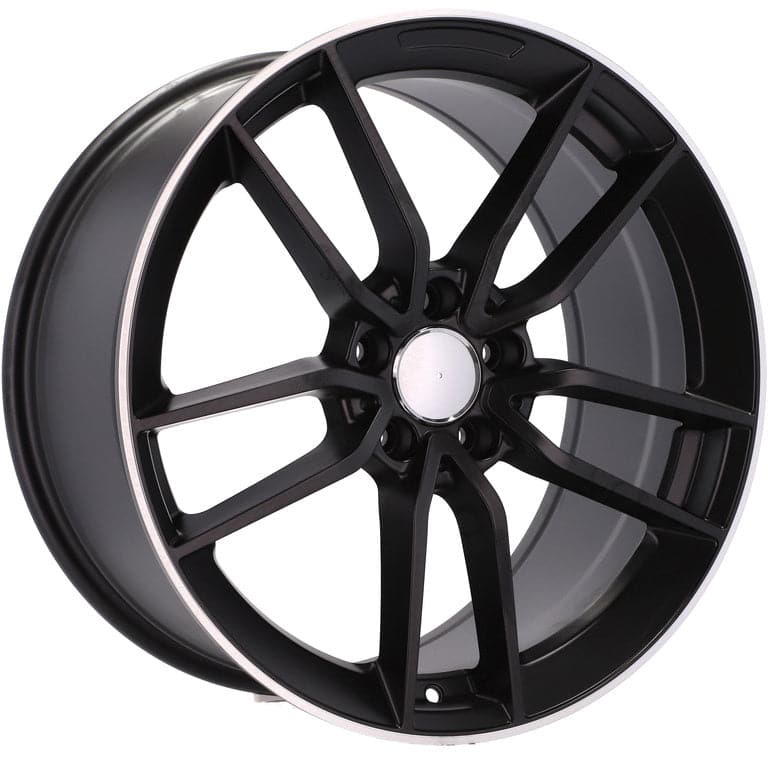 Racingline B5461 19x8 5x112 ET43 Black Half Matt & Polished Lip Mercedes - Wheelsup.sk