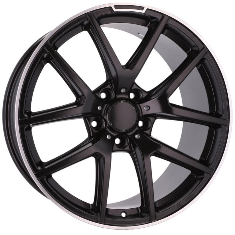 Racingline A8221 20x10 5x130 ET50 Black & Polished Lip Mercedes - Wheelsup.sk