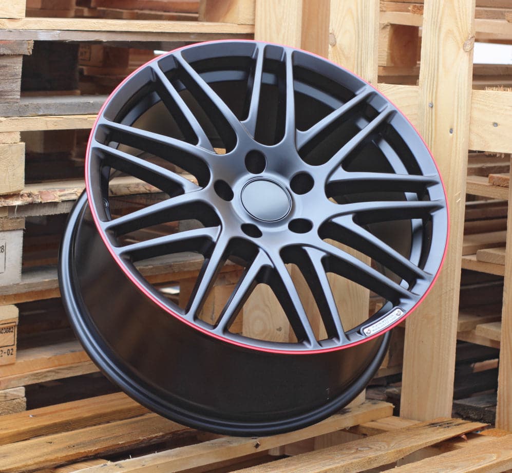 Racingline 8102 20x9.5 5x130 ET50 Black Half Matt & Red Lip Mercedes - Wheelsup.sk