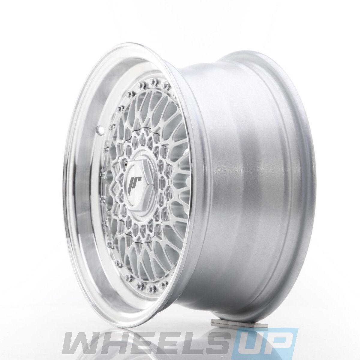 Alu kola Japan Racing JR9 15x9 ET10 4x100/108 Silver w/Machined Lip+Silver Rivets WheelsUp