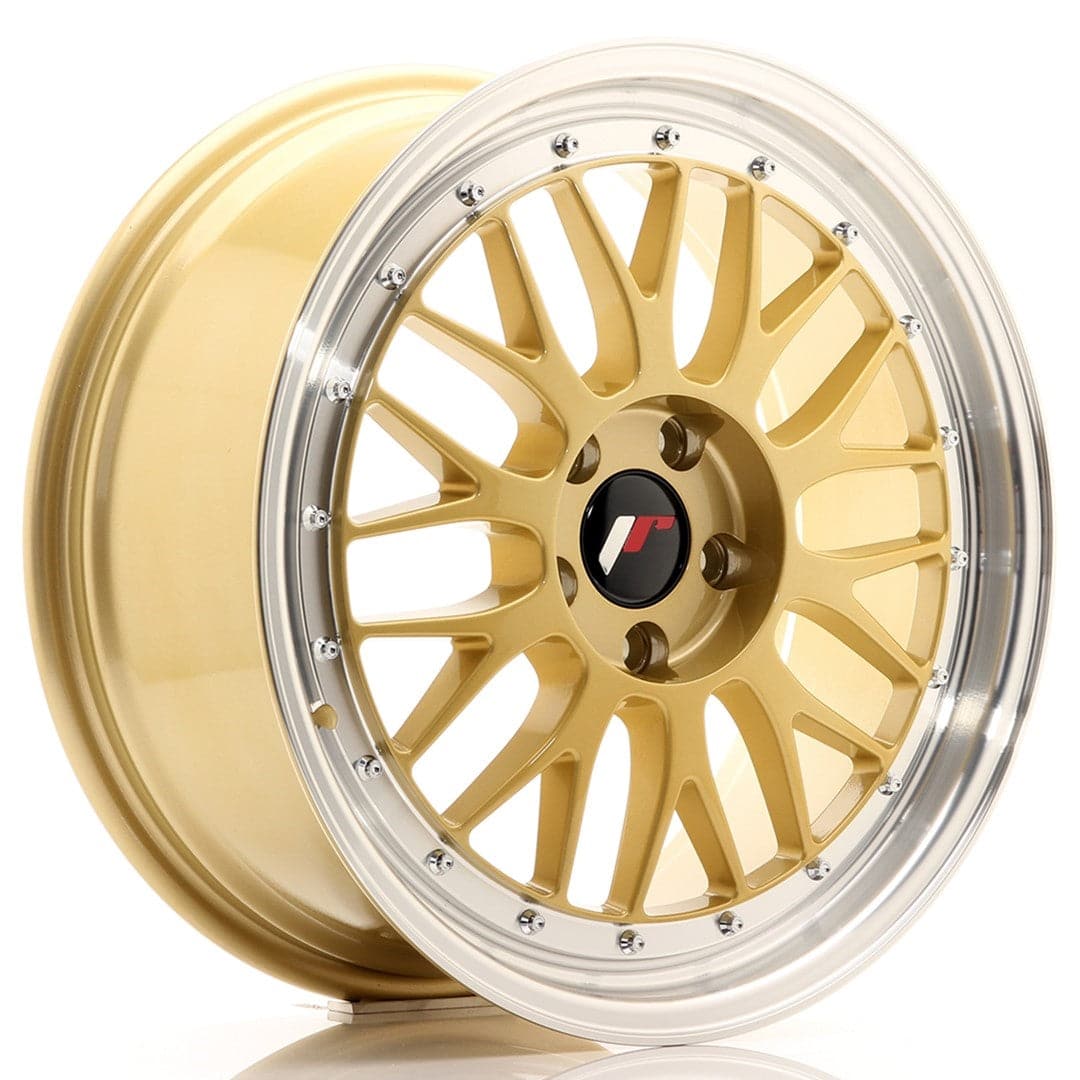 JR Wheels JR23 18x8 ET40 5x112 Gold w/Machined Lip - Wheelsup