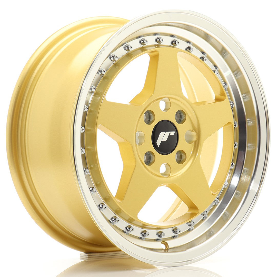 Alu kola Japan Racing JR6 16x7 ET35 4x100 Gold w/ Machined Lip | Wheelsup.cz