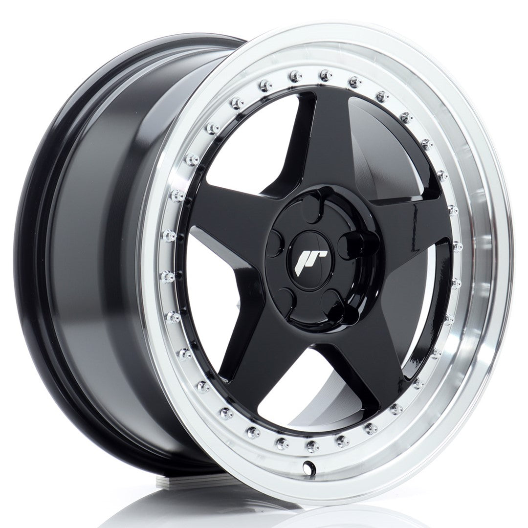 Alu kola Japan Racing JR6 17x8 ET20-35 5H BLANK Gloss Black w/ Machined Lip | Wheelsup.cz