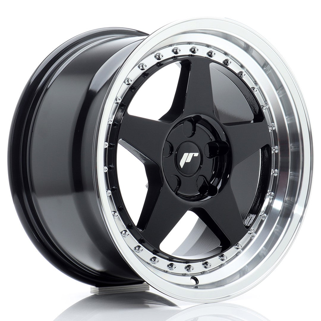 Alu kola Japan Racing JR6 17x9 ET20-35 5H BLANK Gloss Black w/ Machined Lip | Wheelsup.cz