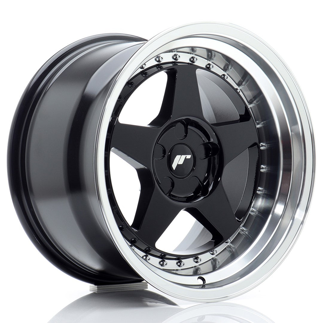 Alu kola Japan Racing JR6 17x10 ET0-20 5H BLANK Gloss Black w/ Machined Lip | Wheelsup.cz
