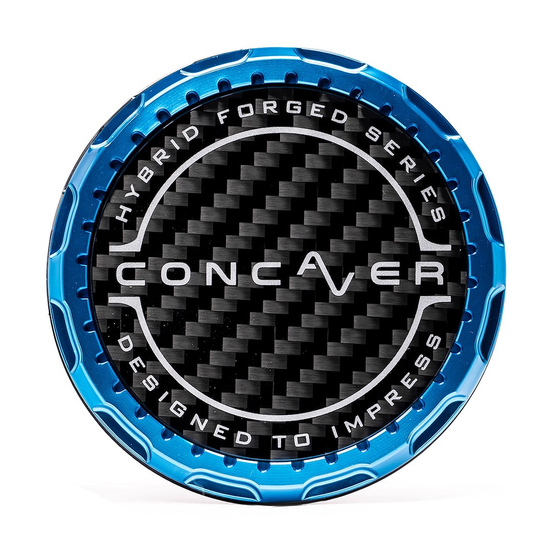 Středová poklička Concaver Premium - Classic Carbon - Blue Anodized
