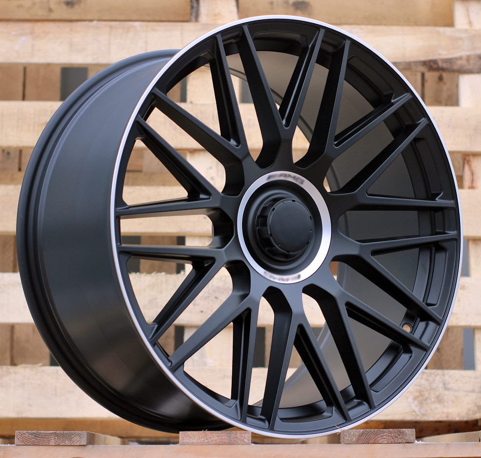Alu kola pro Mercedes Y0207 11.5x22 5x112 ET47 66.6 Black Half Matt & Polished Lip | Wheelsup.cz