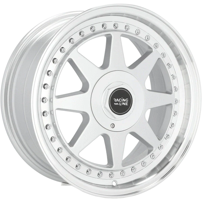 Alu kola Racing Line 7905F 8.5x17 5x112 ET30 66.6 Silver & Polished Lip | Wheelsup.cz