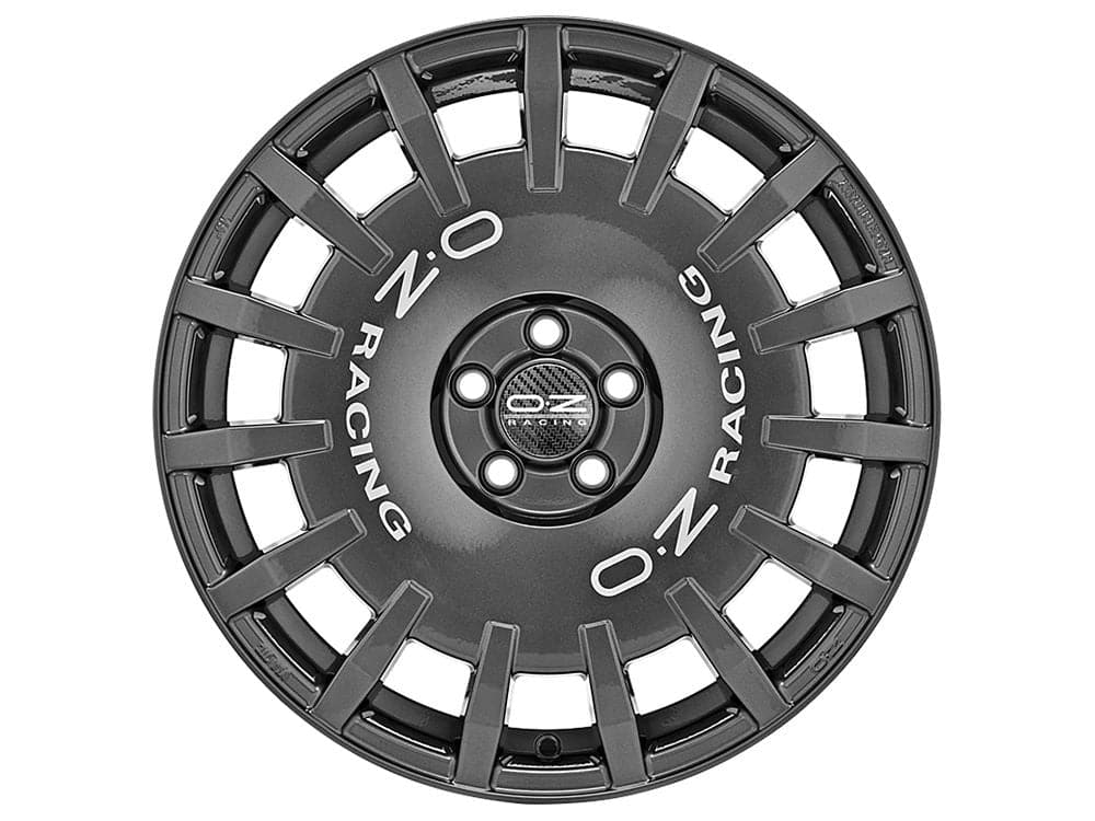 OZ RALLY RACING 8x17 5x112 ET45 75 Dark Graphite Silver Lettering - Wheelsup.sk