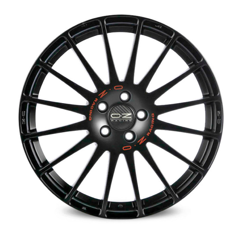 OZ SUPERTURISMO GT 8x18 ET40 5x114.3 75 Matt Black Red Lettering