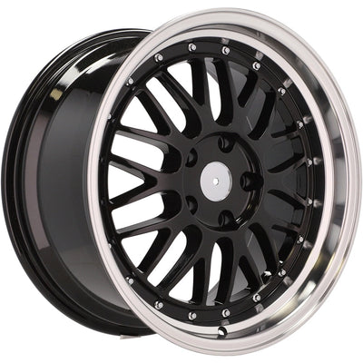 Alu kola Racing Line A1025 7.5x17 5x120 ET34 72.6 Black & Polished Lip