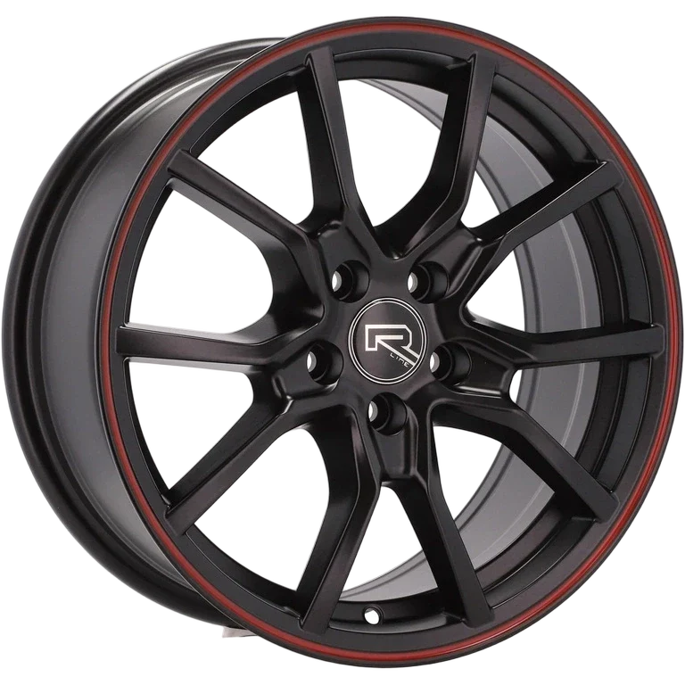 Alu kola Racing Line B5253 7x16 5x100 ET36 57.1 Black Half Matt & Red Lip | Wheelsup.cz