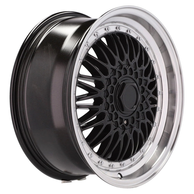 Alu kola Racing Line BY479 7.5x17 4x100 ET35 73.1 Black & Polished Lip | Wheelsup.cz