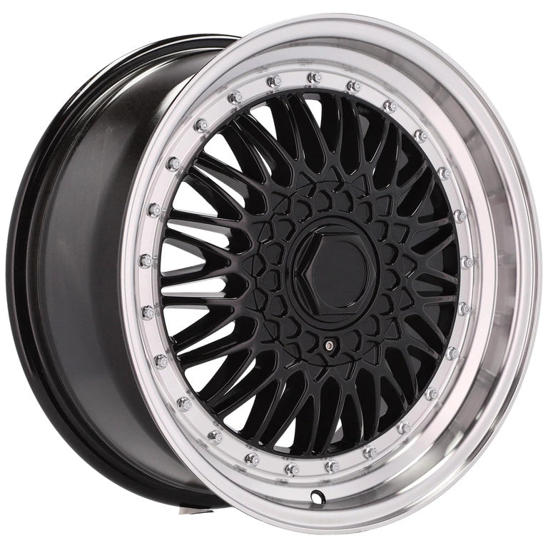 Alu kola Racing Line BY479 7.5x17 4x100 ET35 73.1 Black & Polished Lip | Wheelsup.cz