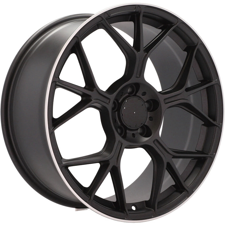 Alu kola pro Mercedes FBX120 8x18 5x112 ET42 66.6 Black & Polished Lip