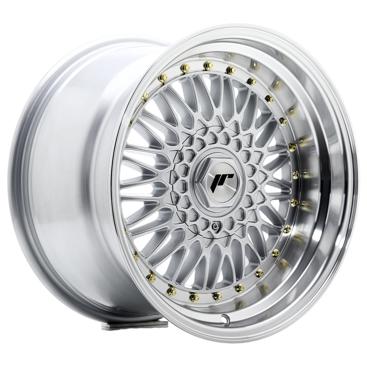 Alu kola Japan Racing JR9 15x7 ET20 BLANK Silver w/ Machined Lip+Silver Rivets