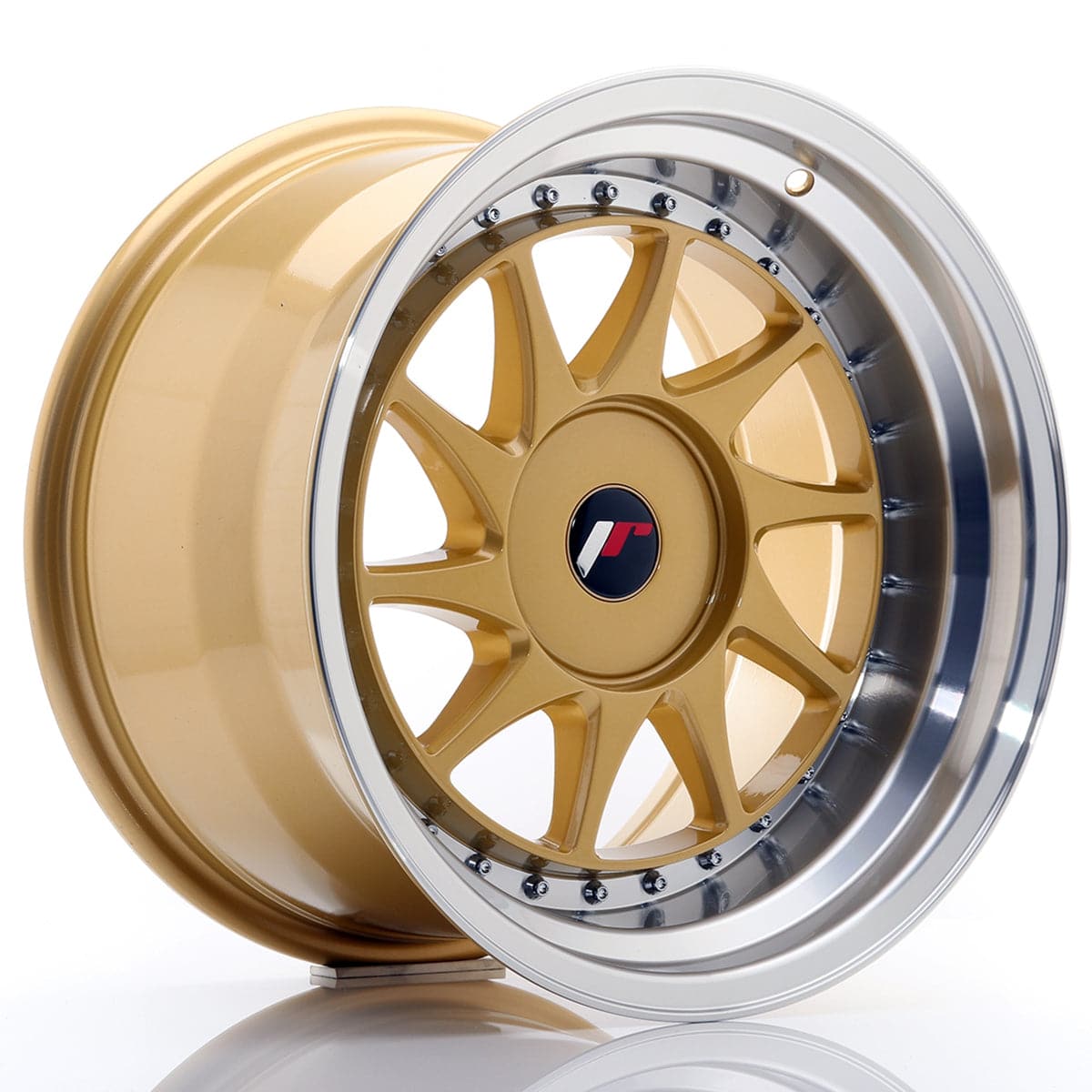JR Wheels JR26 17x8 ET20-35 BLANK Gold w/Machined Lip - Wheelsup