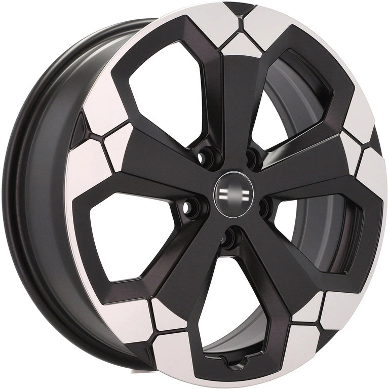 Alu kola pro Dacia Y1274 6.5x18 5x114.3 ET45 66.1 Black Partial Polished Half Matt