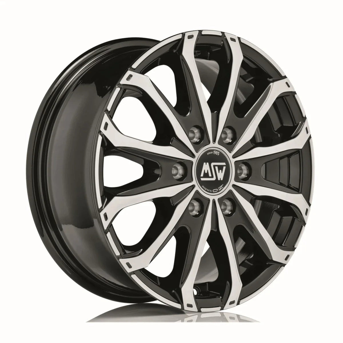 Alu kola MSW 48 VAN 6 HOLES 6.5x16 6x130 ET62 Gloss Black Full Polished | Wheelsup.cz