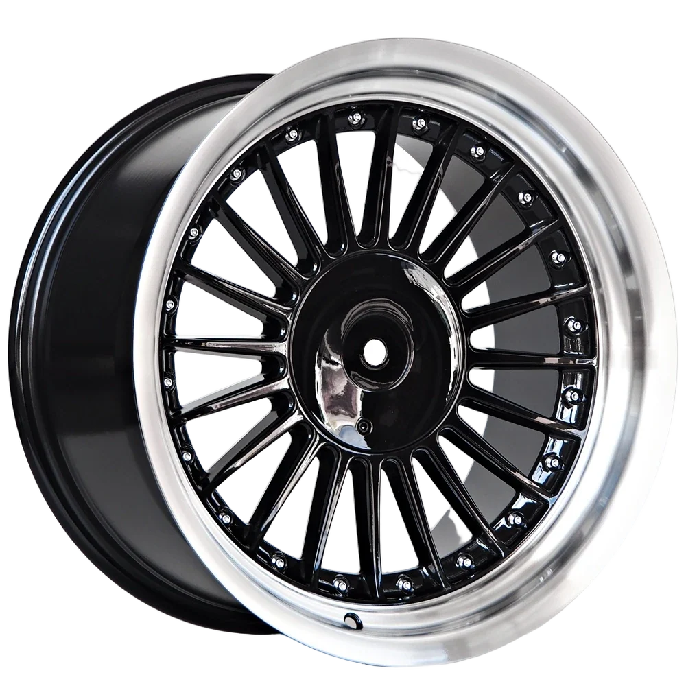 Alu kola pro BMW Steel 8X17 5X120 ET20 74,1 Black Machined Lip Chrome Rivets