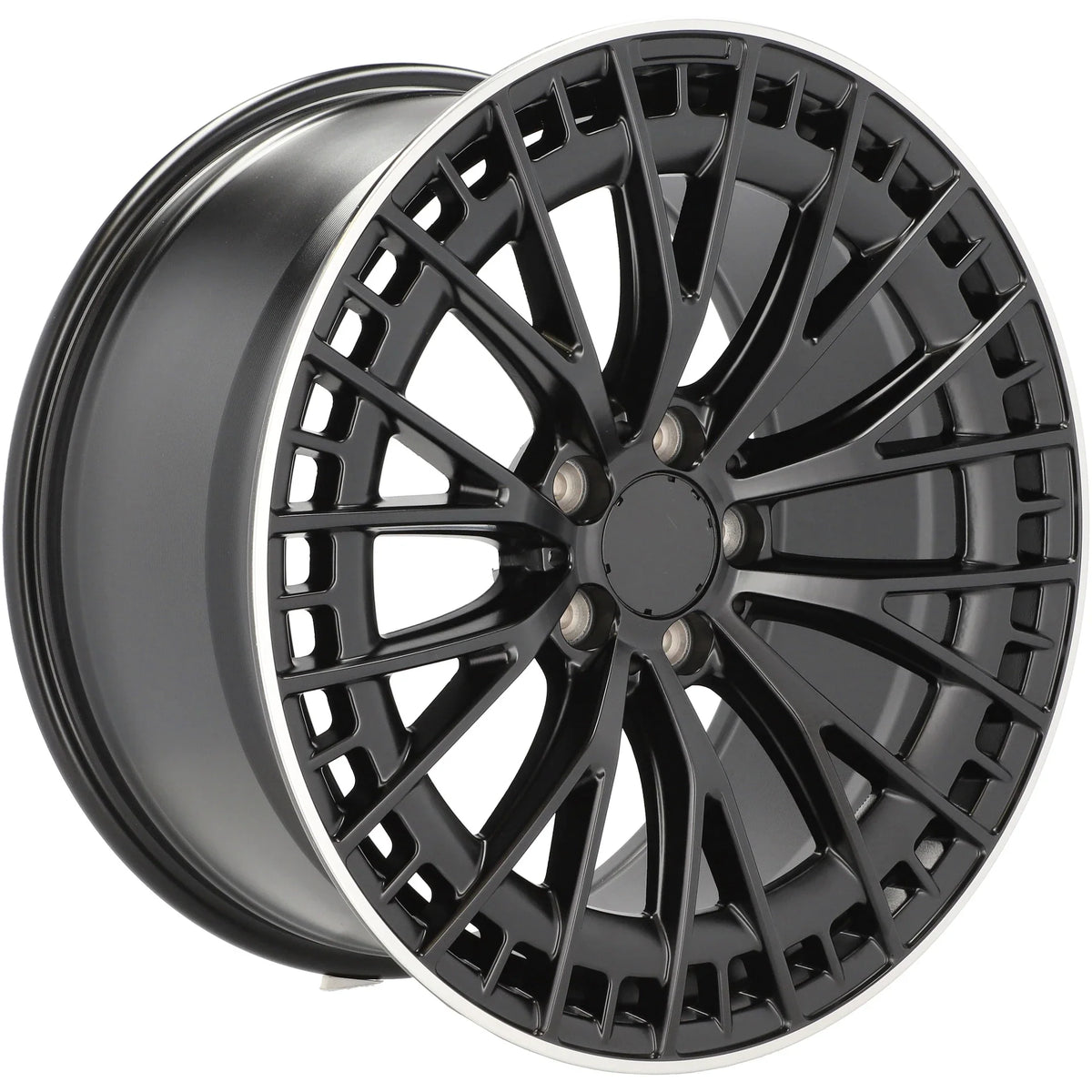 Alu kola pro Mercedes 3S1384 9.5x20 5x112 ET45 66.6 Black Half Matt & Polished Lip – detail 2