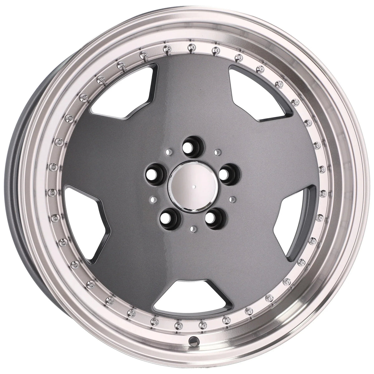 Alu kola pro Mercedes B5852 9x18 5x112 ET30 66.6 Graphite & Polished Lip – detail 1
