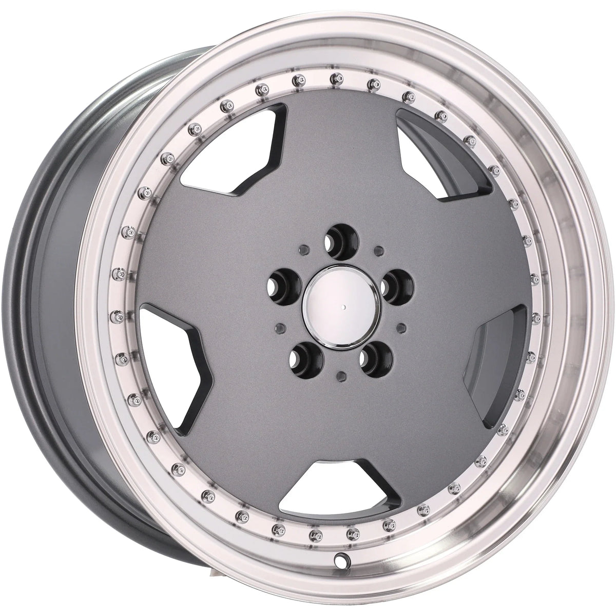 Alu kola pro Mercedes B5852 9x18 5x112 ET30 66.6 Graphite & Polished Lip – detail 2