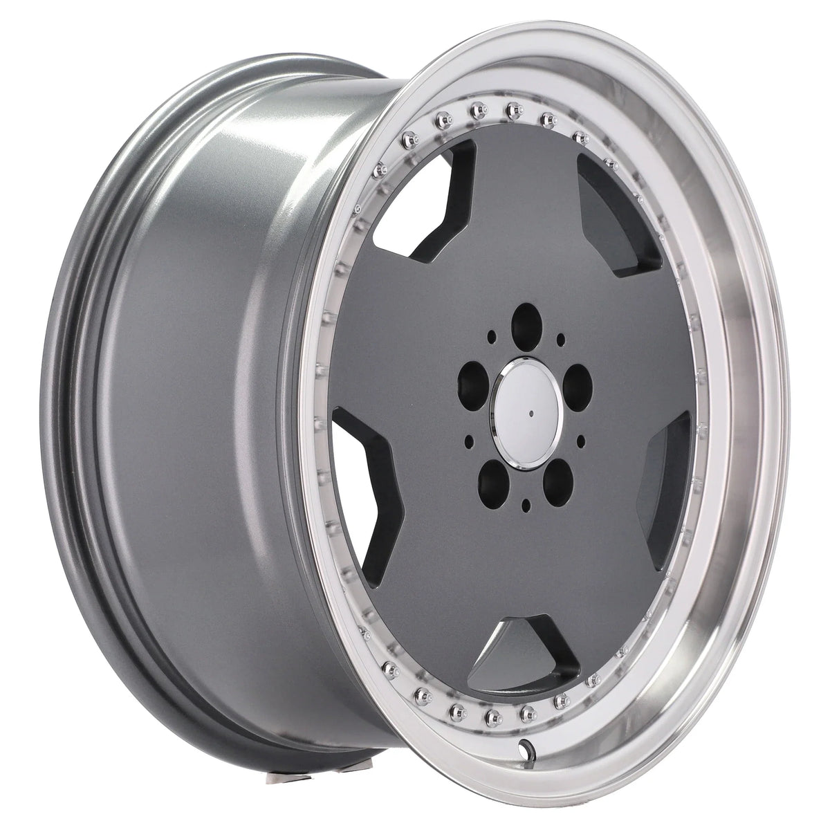 Alu kola pro Mercedes B5852 9x18 5x112 ET30 66.6 Graphite & Polished Lip – detail 3