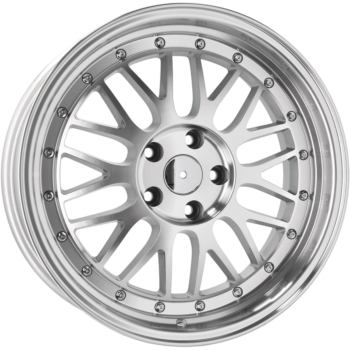 Alu kola Racing Line A1025 8.5x17 5x120 ET34 72.6 stříbrná – detail 4