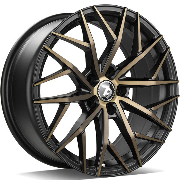 Alu kola seventy9 SV-C 7.5x17 5x112 ET40 66.5 Black Glossy Gold Front | Wheelsup.cz
