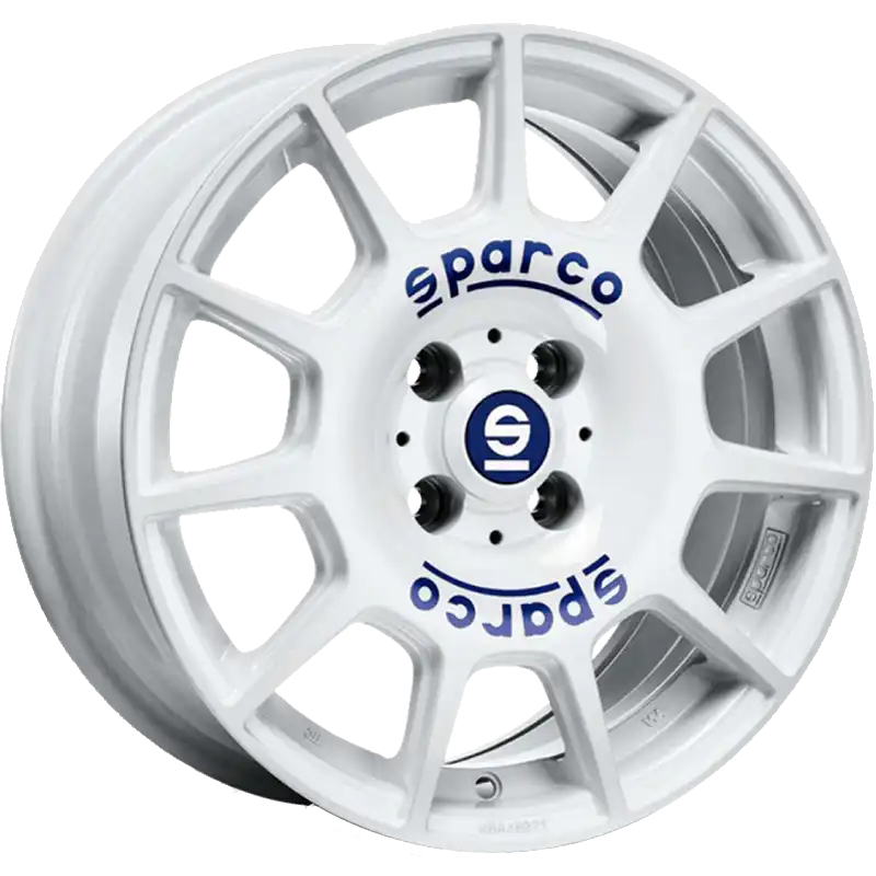 Alu kola SPARCO TERRA 7x16 5x100 ET35 White Blue Lettering | Wheelsup.cz